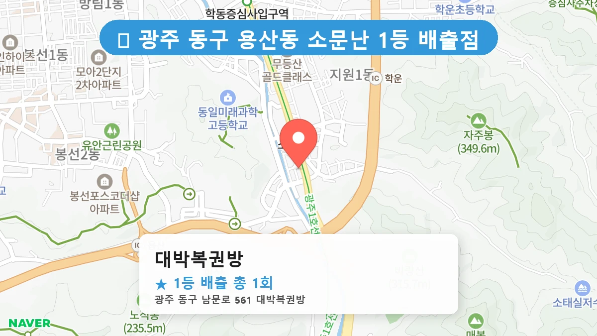 광주 동구 용산동 로또 명당 대박복권방 1등 당첨 배출점 전경