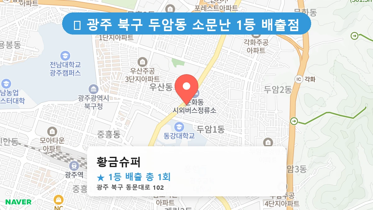 광주 북구 두암동 두암동 로또 명당 황금슈퍼 1등 당첨 배출점 전경