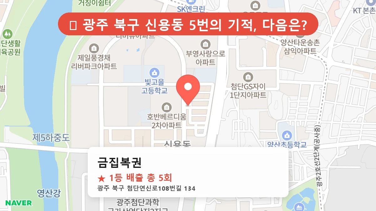 광주 북구 신용동 로또 명당 금집복권 1등 당첨 배출점 전경