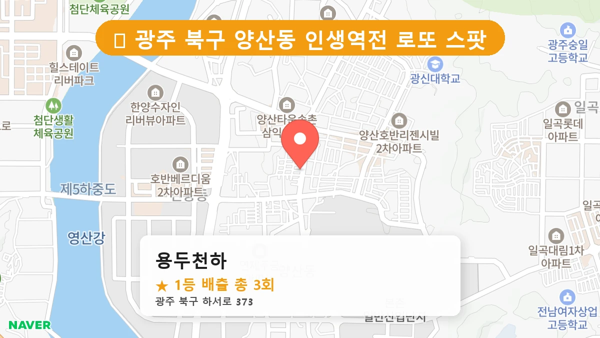 광주 북구 양산동 로또 명당 용두천하 1등 당첨 배출점 전경