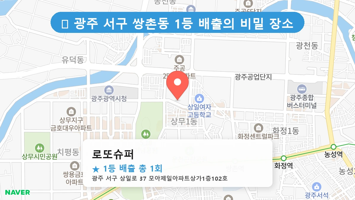 광주 서구 쌍촌동 쌍촌동 로또 명당 로또슈퍼 1등 당첨 배출점 전경