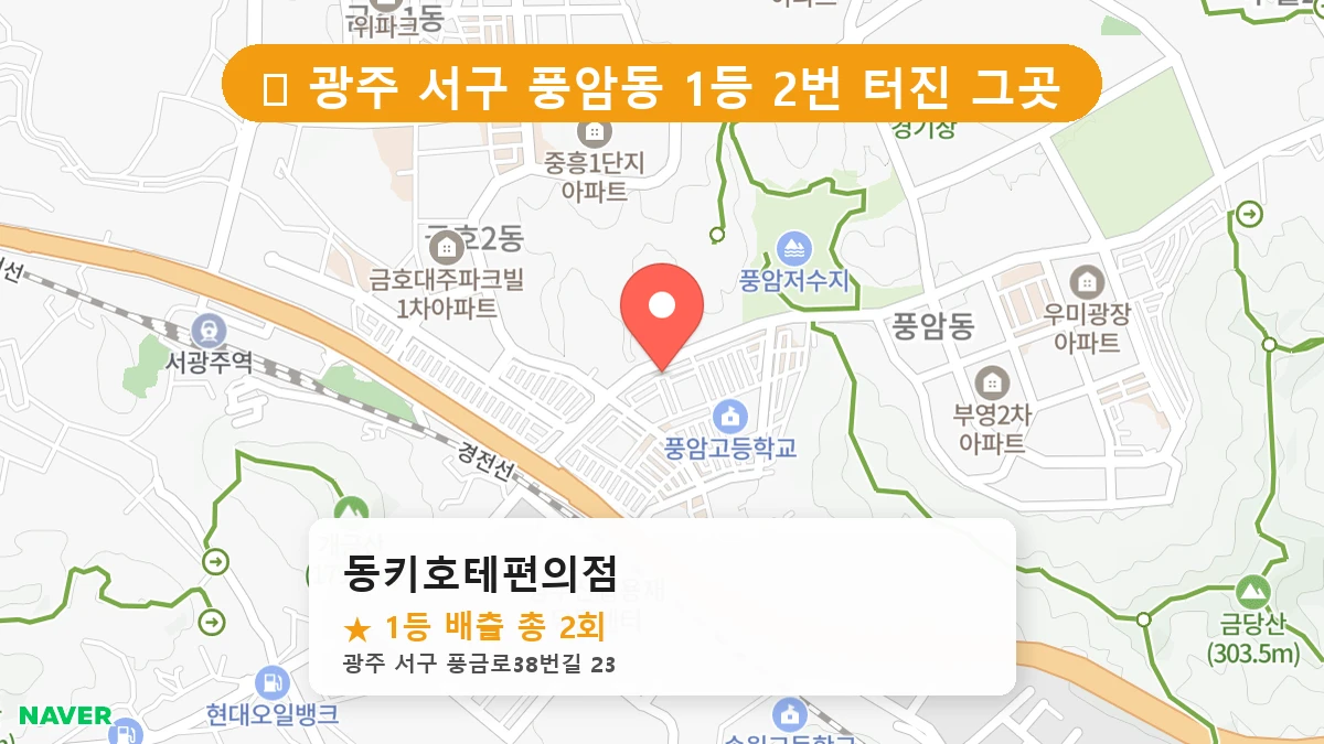 광주 서구 풍암동 로또 명당 동키호테편의점 1등 당첨 배출점 전경