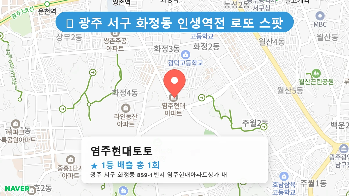 광주 서구 화정동 화정동 로또 명당 염주현대토토 1등 당첨 배출점 전경