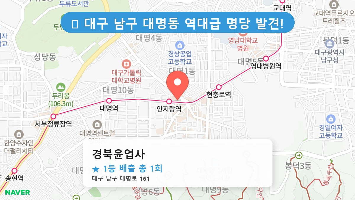 대구 남구 대명동 대명동 로또 명당 경북윤업사 1등 당첨 배출점 전경