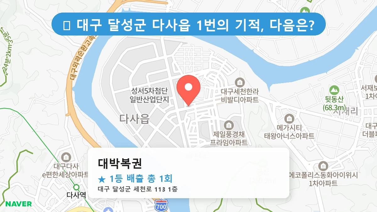 대구 달성군 다사읍 다사읍 로또 명당 대박복권 1등 당첨 배출점 전경