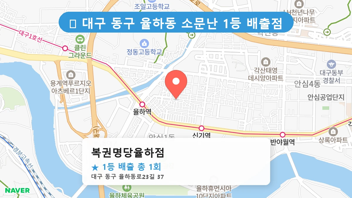 대구 동구 율하동 율하동 로또 명당 복권명당율하점 1등 당첨 배출점 전경