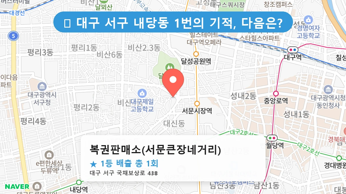 대구 서구 내당동 내당동 로또 명당 복권판매소(서문큰장네거리) 1등 당첨 배출점 전경