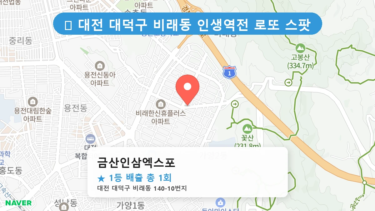 대전 대덕구 비래동 비래동 로또 명당 금산인삼엑스포 1등 당첨 배출점 전경