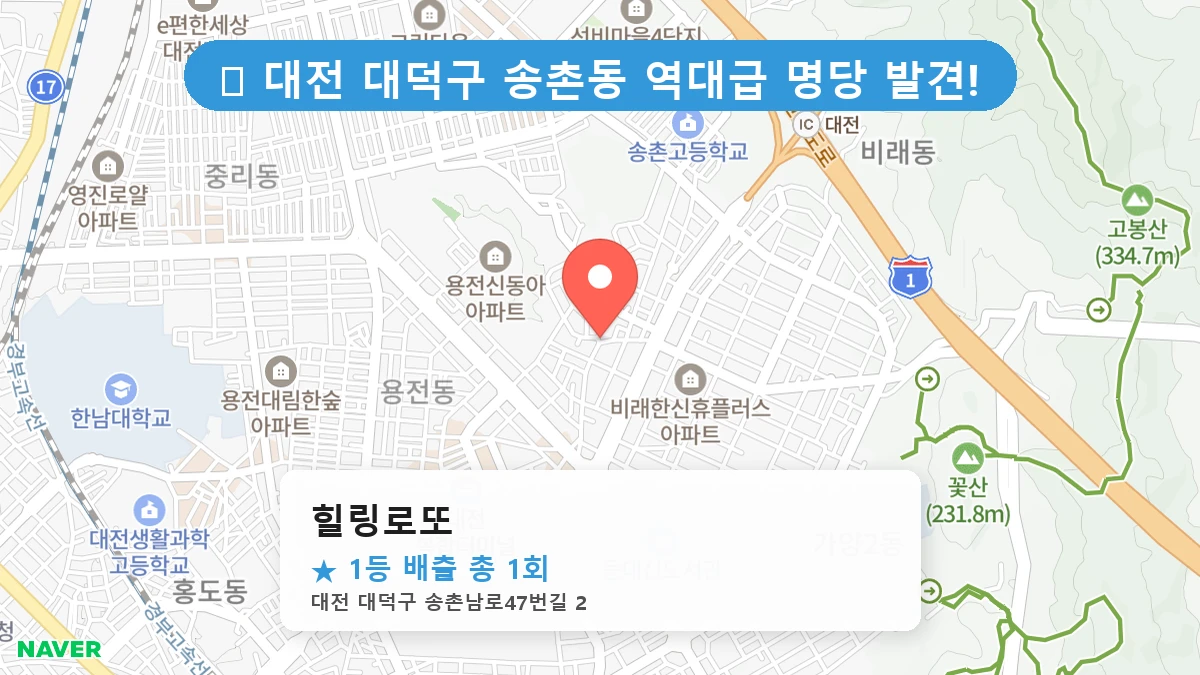 대전 대덕구 송촌동 송촌동 로또 명당 힐링로또 1등 당첨 배출점 전경