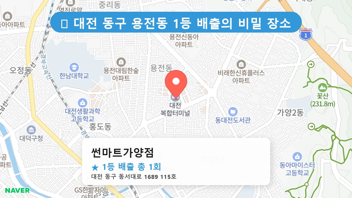 대전 동구 용전동 용전동 로또 명당 썬마트가양점 1등 당첨 배출점 전경