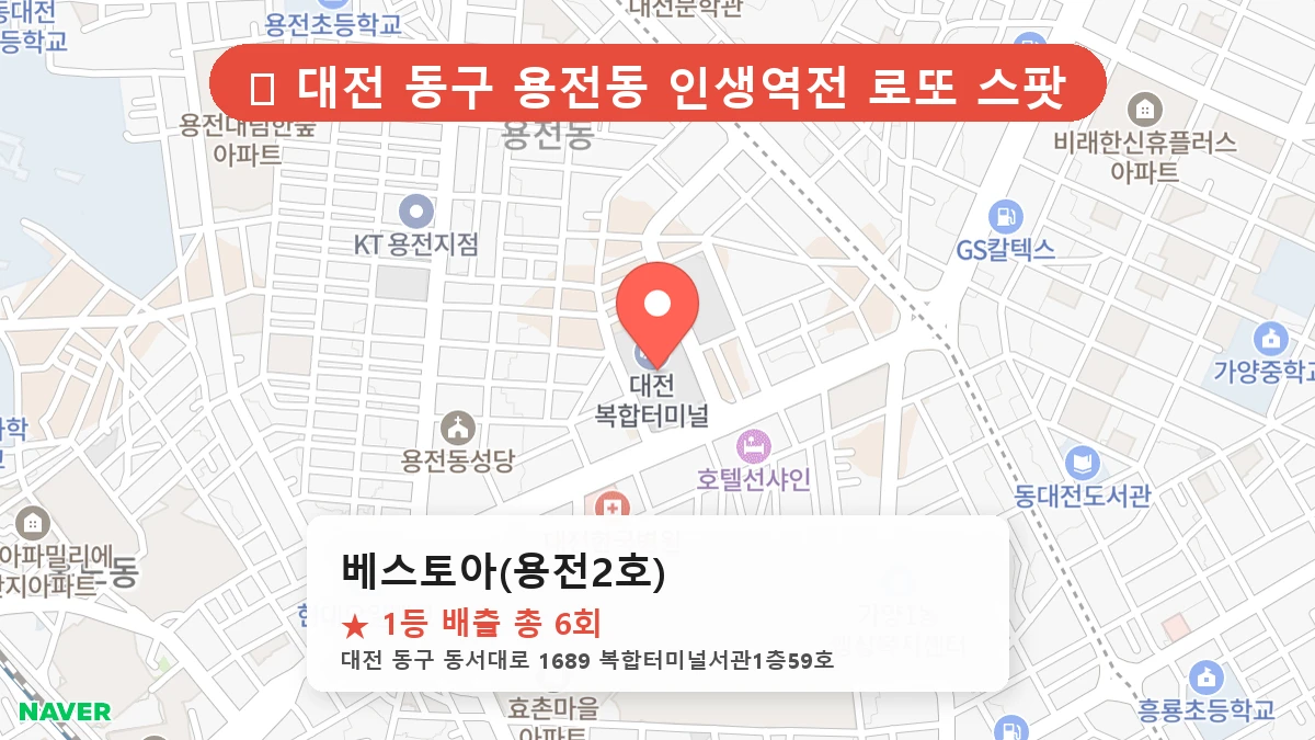 대전 동구 용전동 로또 명당 베스토아(용전2호) 1등 당첨 배출점 전경