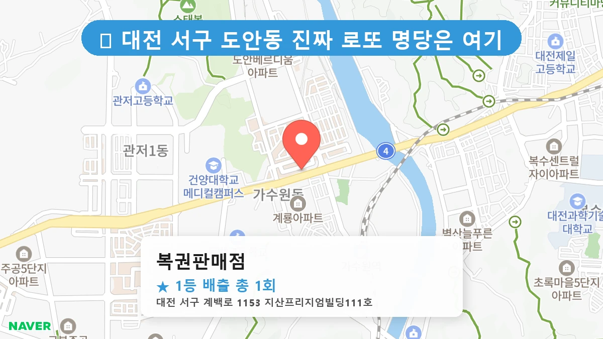 대전 서구 도안동 도안동 로또 명당 복권판매점 1등 당첨 배출점 전경