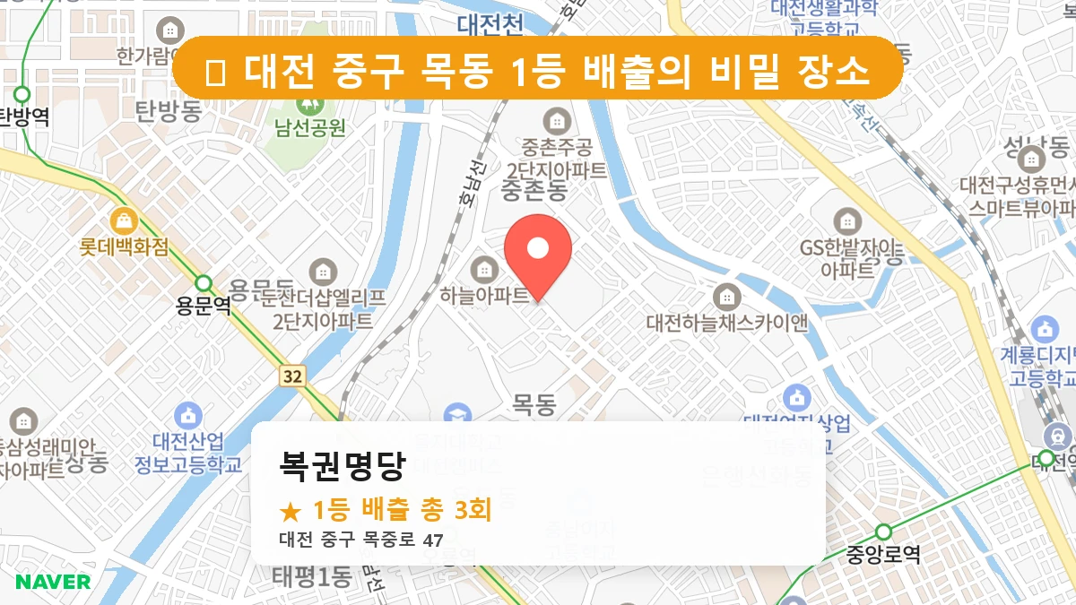 대전 중구 목동 목동 로또 명당 복권명당 1등 당첨 배출점 전경