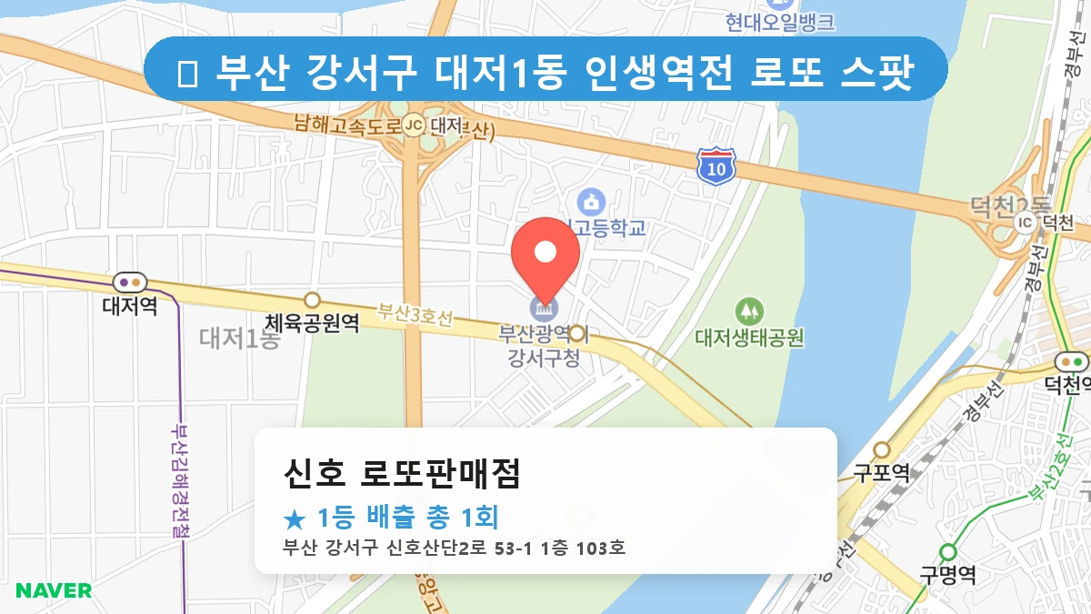 부산 강서구 대저1동 로또 명당 신호 로또판매점 1등 당첨 배출점 전경