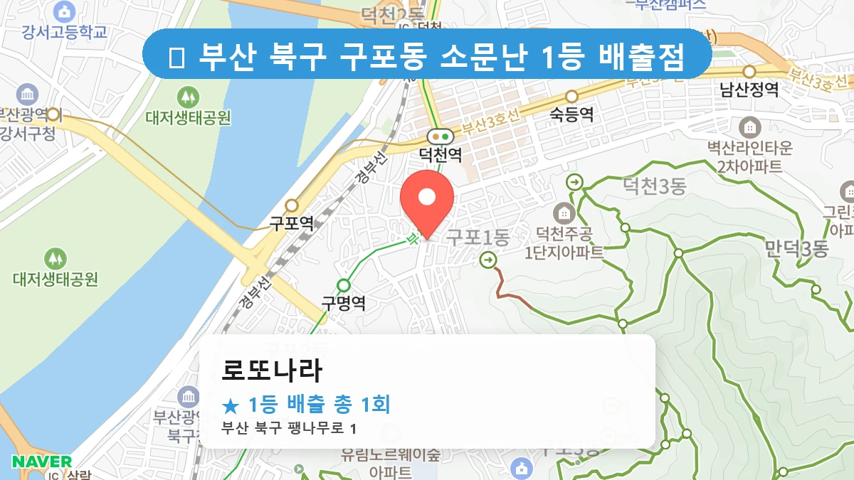 부산 북구 구포동 구포동 로또 명당 로또나라 1등 당첨 배출점 전경