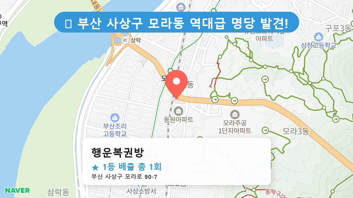 부산 사상구 모라동 모라동 로또 명당 행운복권방 1등 당첨 배출점 전경