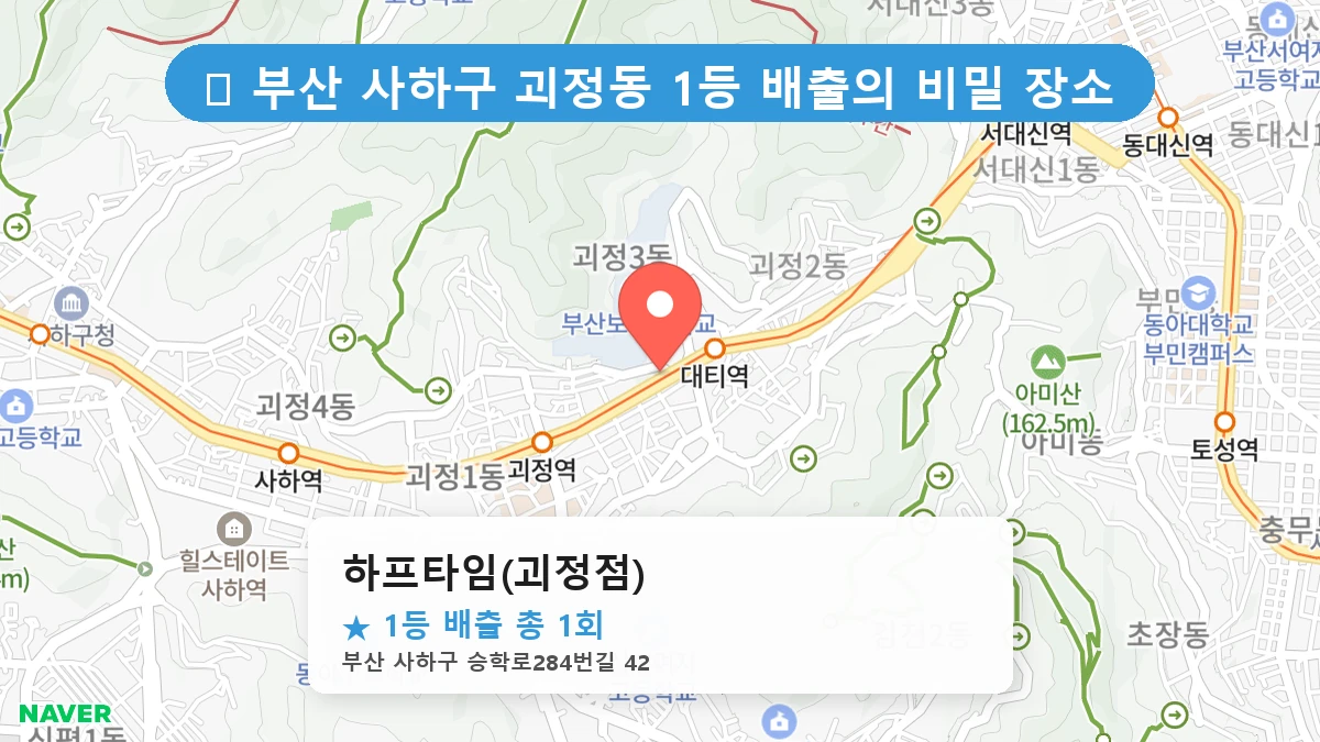 부산 사하구 괴정동 괴정동 로또 명당 하프타임(괴정점) 1등 당첨 배출점 전경