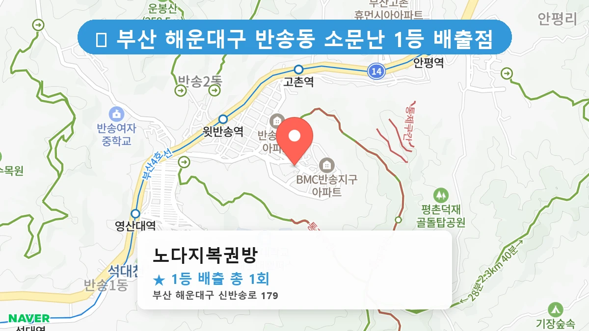 부산 해운대구 반송동 반송동 로또 명당 노다지복권방 1등 당첨 배출점 전경