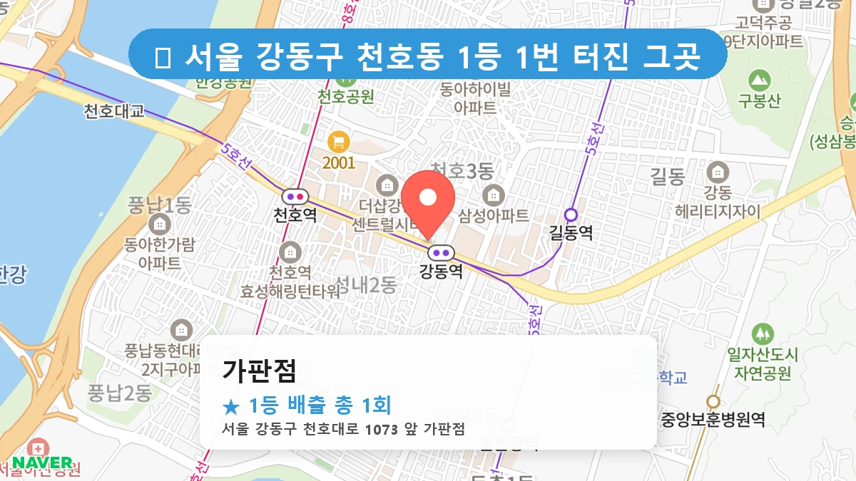 서울 강동구 천호동 천호동 로또 명당 가판점 1등 당첨 배출점 전경