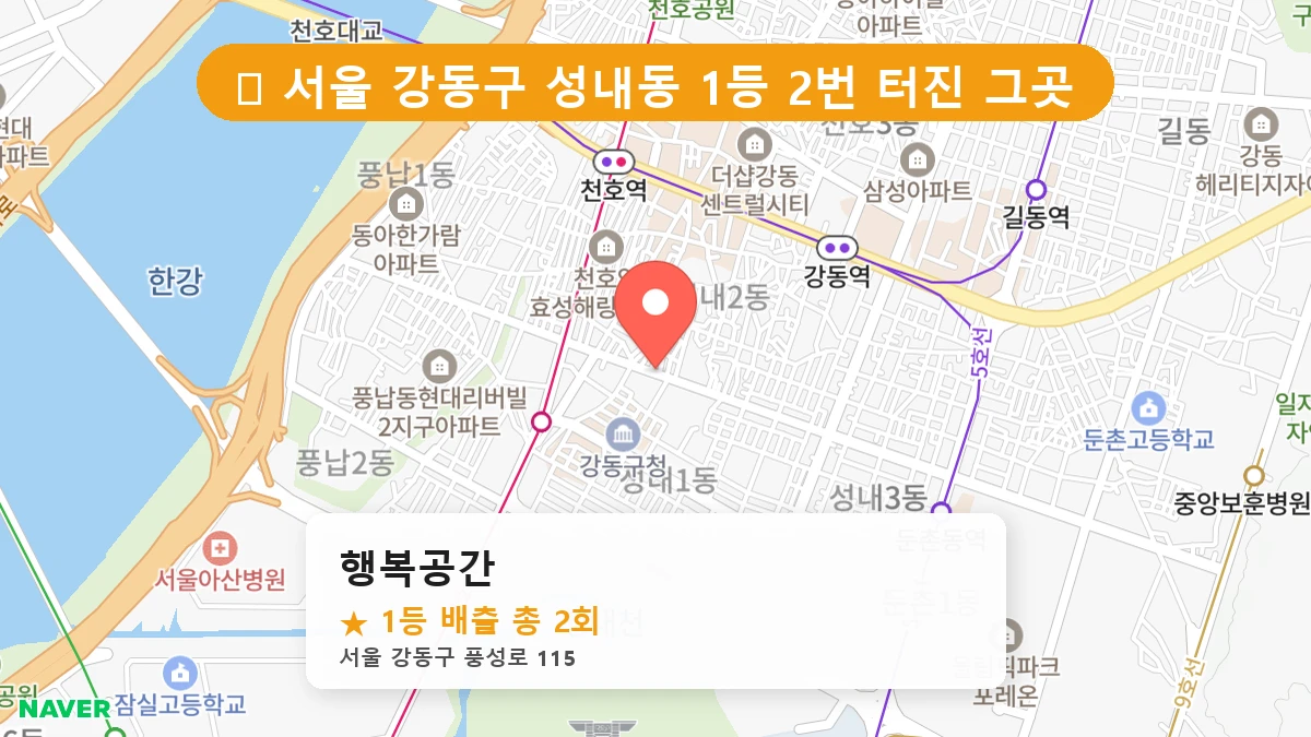 서울 강동구 성내동 성내동 로또 명당 행복공간 1등 당첨 배출점 전경