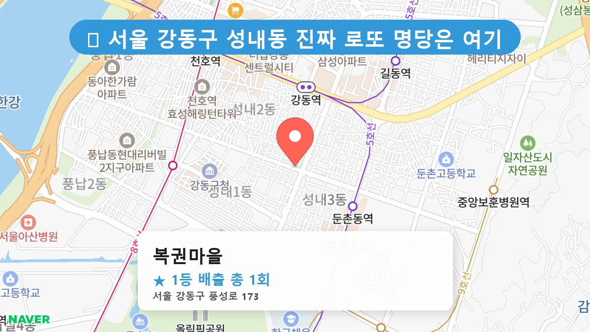 서울 강동구 성내동 성내동 로또 명당 복권마을 1등 당첨 배출점 전경