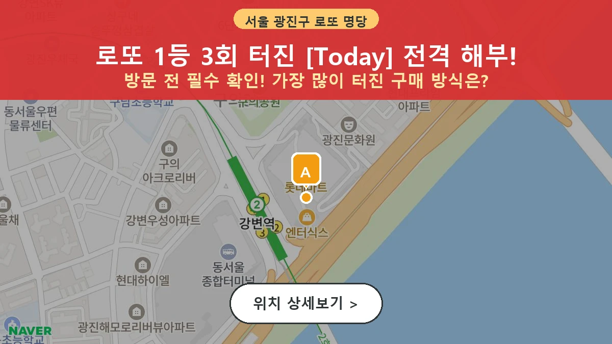 서울 광진구 구의동 로또 명당 Today 1등 당첨 배출점 전경