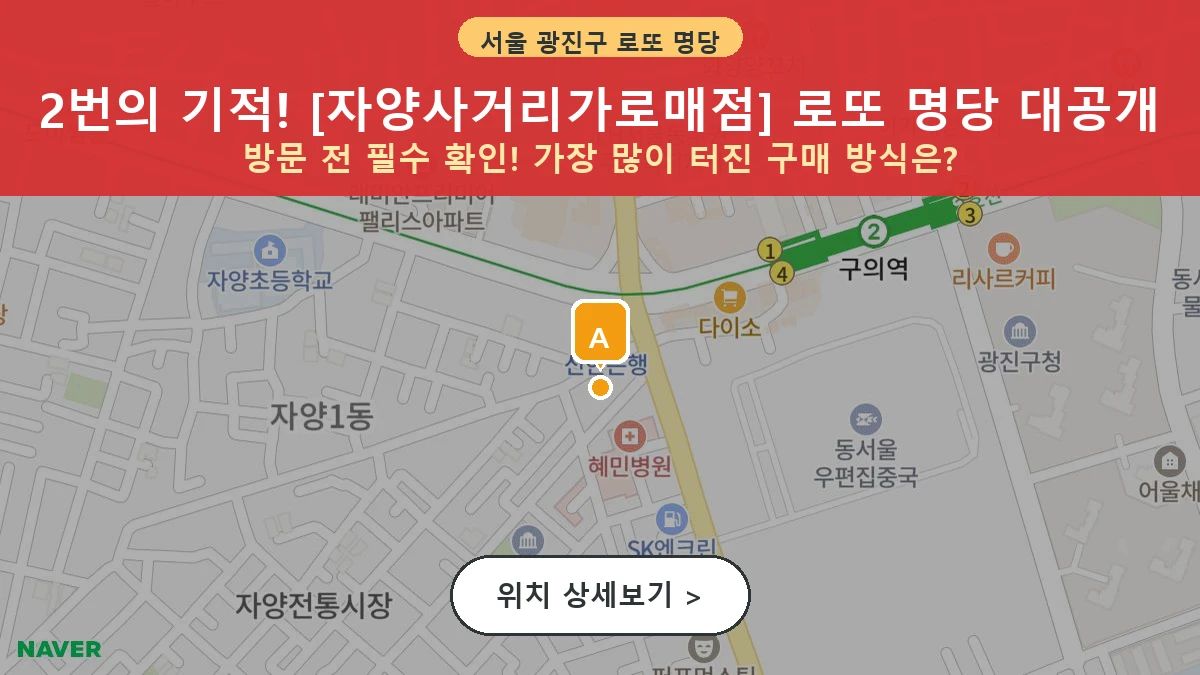 서울 광진구 자양동 로또 명당 자양사거리가로매점 1등 당첨 배출점 전경