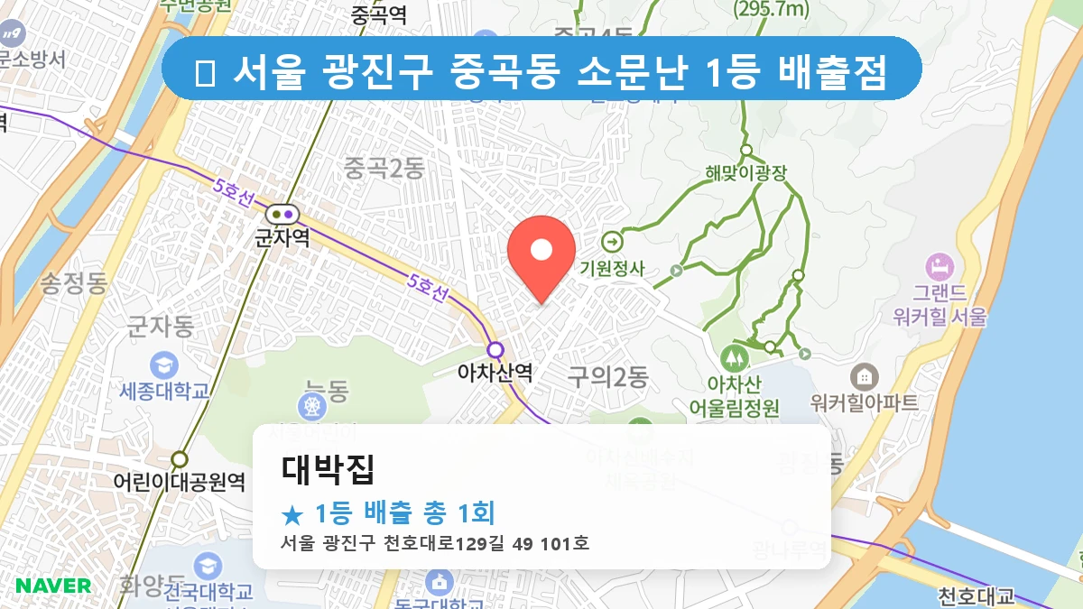 서울 광진구 중곡동 중곡동 로또 명당 대박집 1등 당첨 배출점 전경