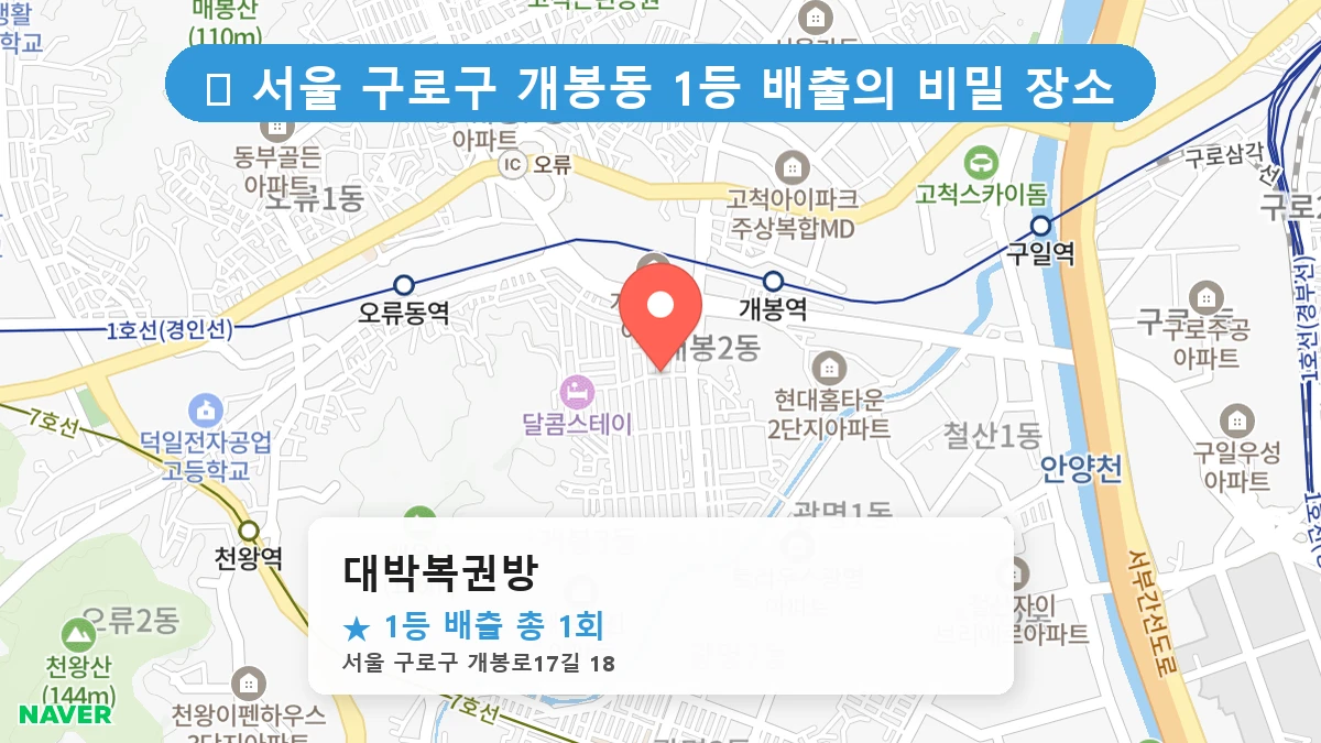 서울 구로구 개봉동 개봉동 로또 명당 대박복권방 1등 당첨 배출점 전경