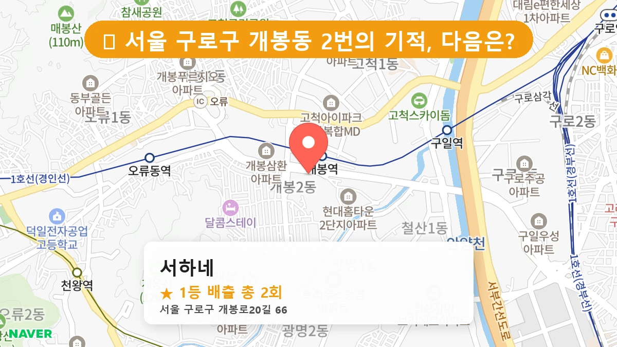 서울 구로구 개봉동 개봉동 로또 명당 서하네 1등 당첨 배출점 전경
