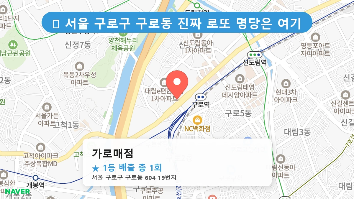 서울 구로구 구로동 구로동 로또 명당 가로매점 1등 당첨 배출점 전경