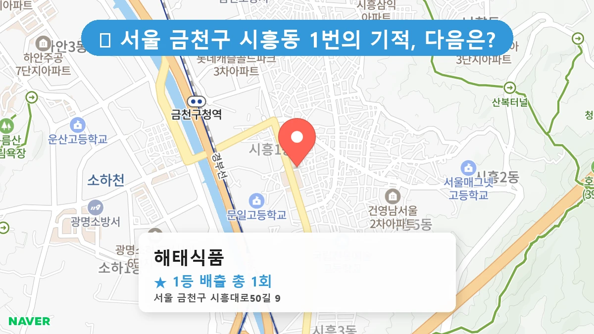 서울 금천구 시흥동 시흥동 로또 명당 해태식품 1등 당첨 배출점 전경