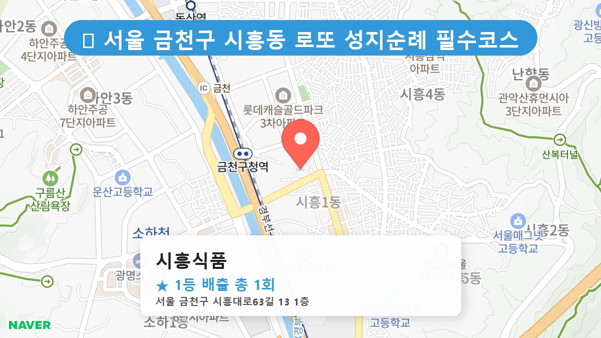 서울 금천구 시흥동 시흥동 로또 명당 시흥식품 1등 당첨 배출점 전경