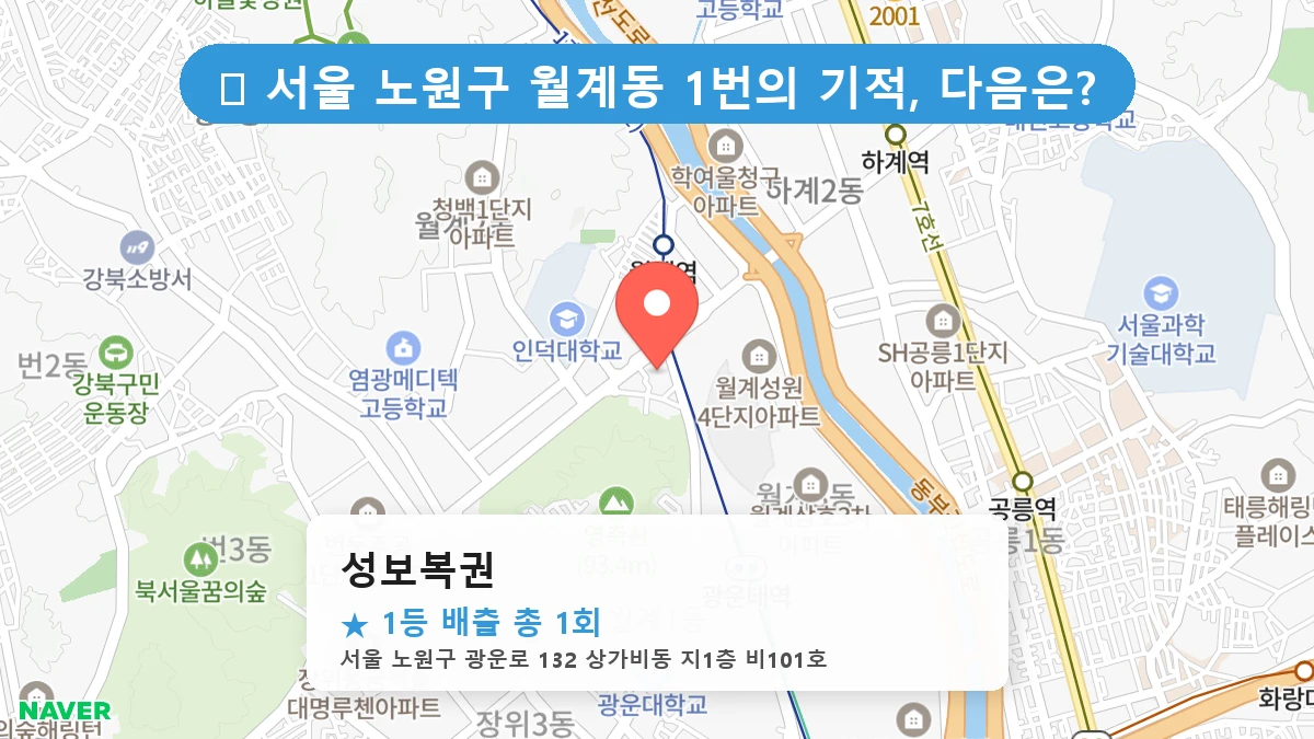 서울 노원구 월계동 월계동 로또 명당 성보복권 1등 당첨 배출점 전경