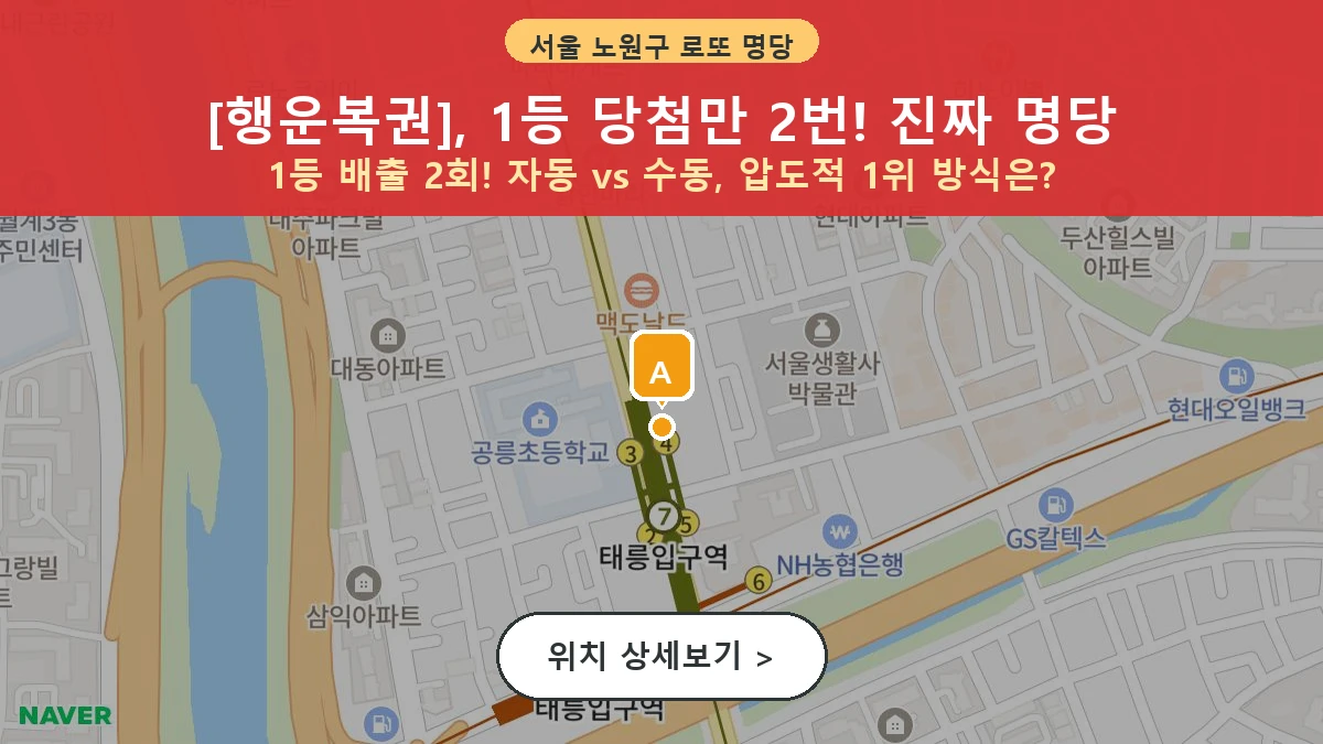 서울 노원구 공릉동 로또 명당 행운복권 1등 당첨 배출점 전경