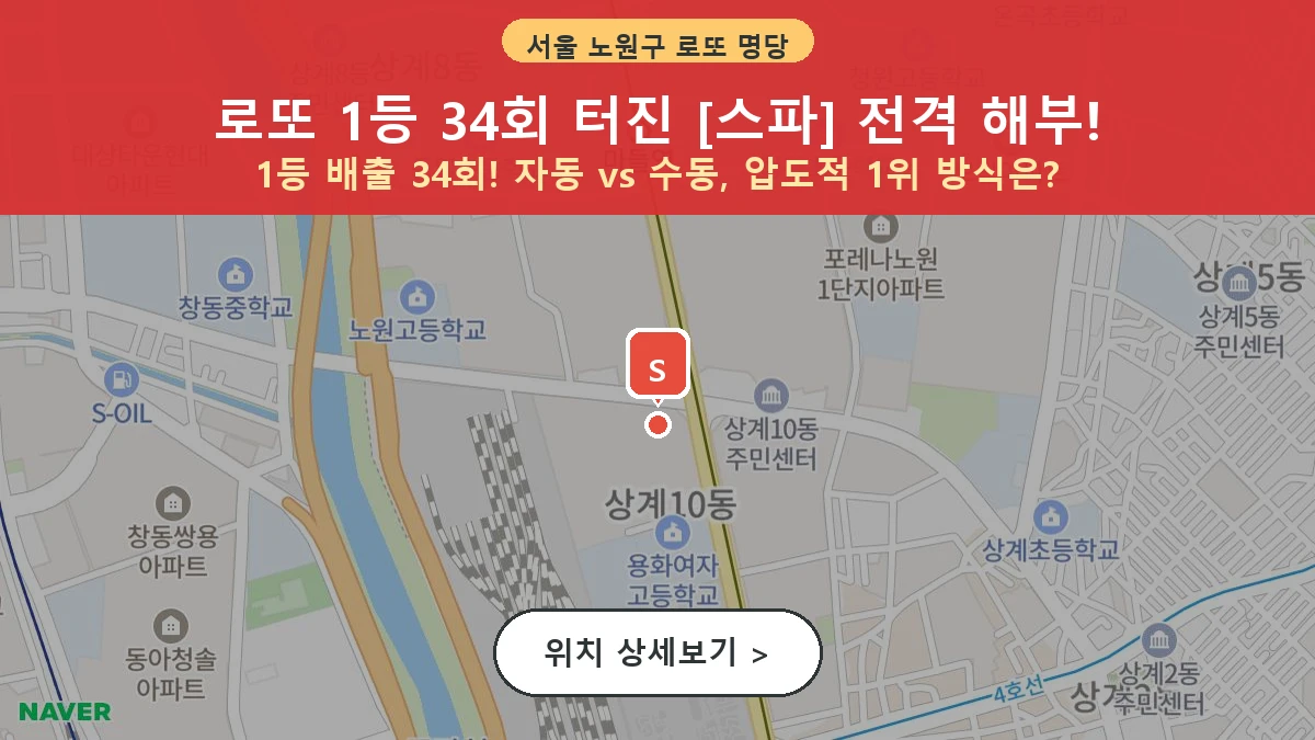 서울 노원구 상계동 로또 명당 스파 1등 당첨 배출점 전경