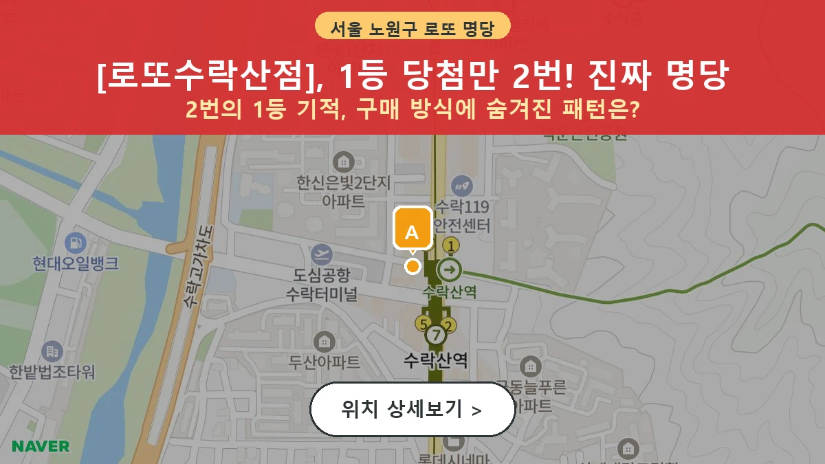 서울 노원구 상계동 로또 명당 로또수락산점 1등 당첨 배출점 전경
