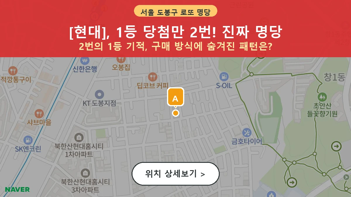 서울 도봉구 창동 로또 명당 현대 1등 당첨 배출점 전경