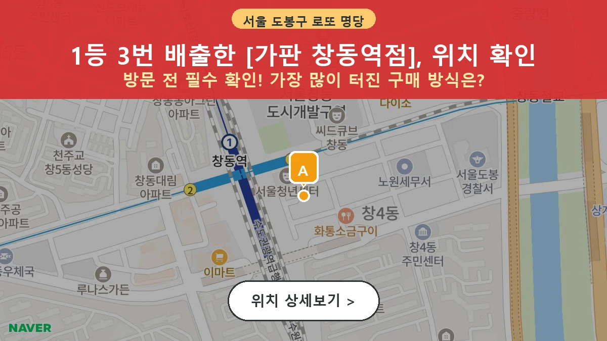 서울 도봉구 창동 로또 명당 가판 창동역점 1등 당첨 배출점 전경