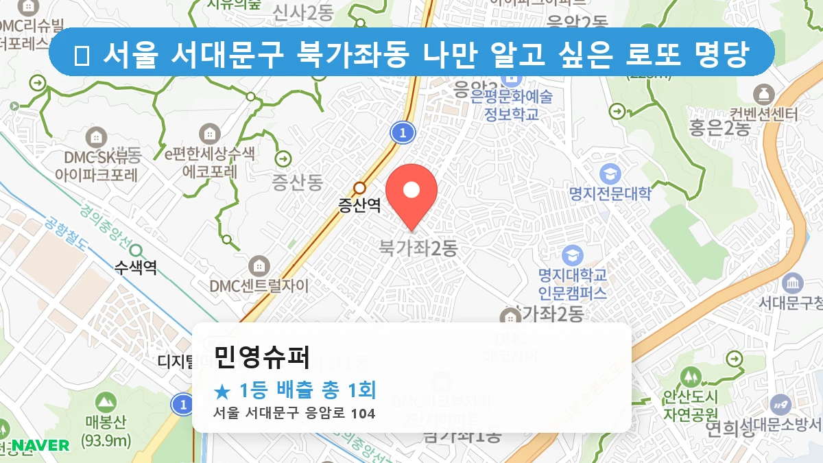 서울 서대문구 북가좌동 북가좌동 로또 명당 민영슈퍼 1등 당첨 배출점 전경
