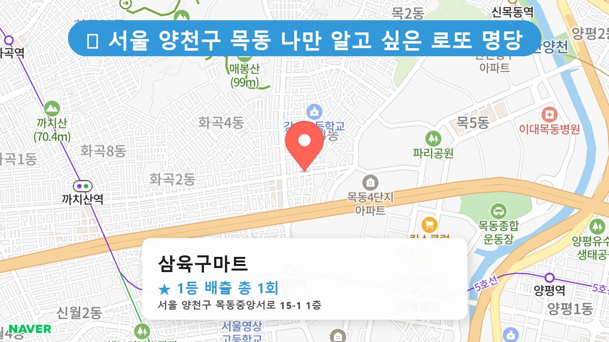 서울 양천구 목동 목동 로또 명당 삼육구마트 1등 당첨 배출점 전경
