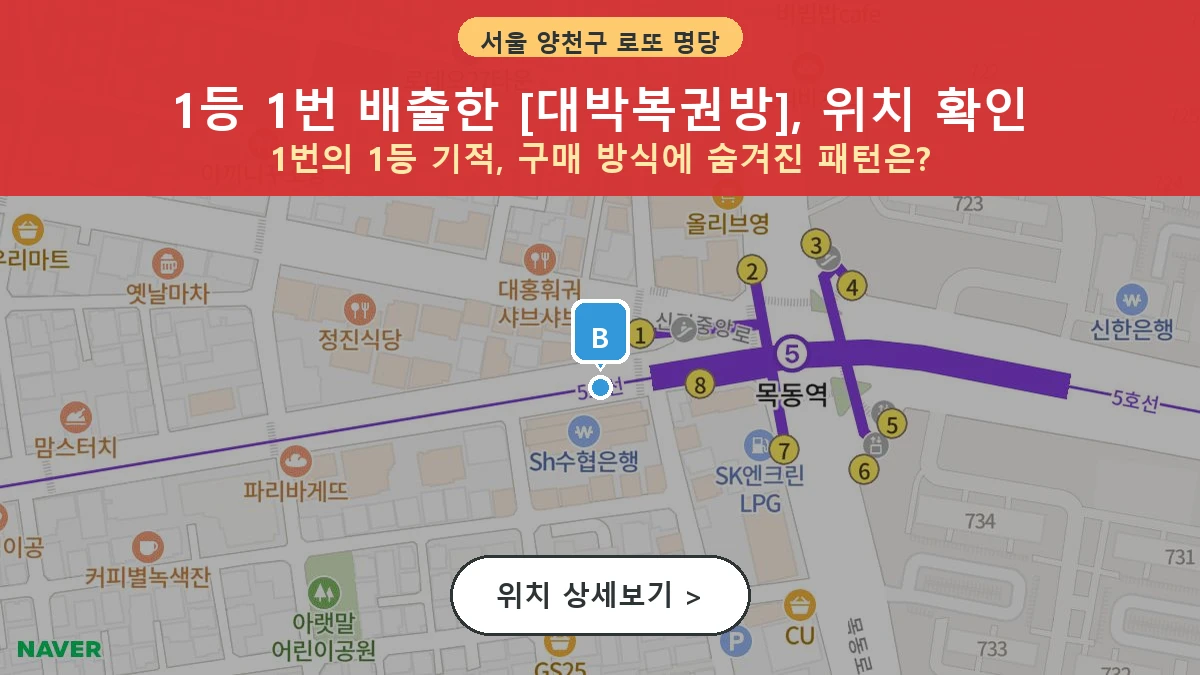 서울 양천구 신정동 로또 명당 대박복권방 1등 당첨 배출점 전경