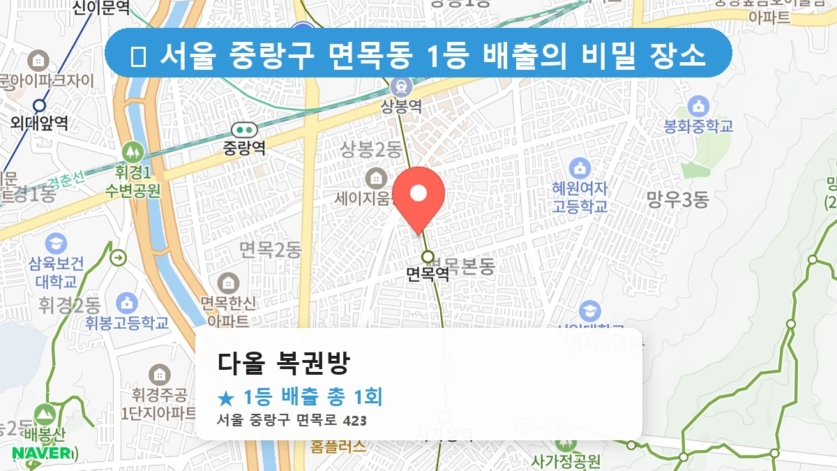 서울 중랑구 면목동 면목동 로또 명당 다올 복권방 1등 당첨 배출점 전경