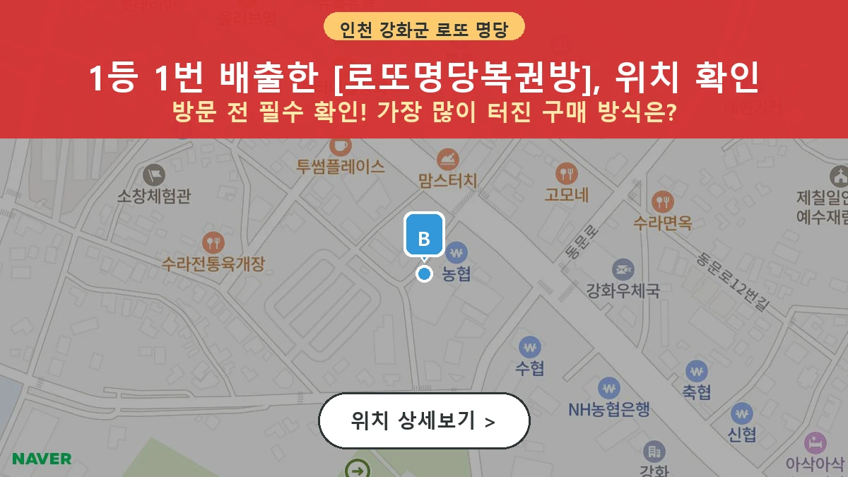 인천 강화군 강화읍 로또 명당 로또명당복권방 1등 당첨 배출점 전경